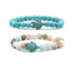 PRICES MAY VARY. Bead Size:8mm; Weight: about17.5g/pc. Packing:2pcs as image Gender: women,men. Material:The beads bracelets are mede of Natural Stone.Each bracelet is made with an elastic band to fit most wrist sizes! Sea Bracelet:Sea turtle symbolism perseverance,steadfastness,healing. So it's a very nice gift for best friends, sisters, besties, cousins, mother,classmates, colleagues, Birthday, Christmas, Reunion, Graduation, holidays, family parties, friendship memorial and any other special Turtle Symbolism, Turtle Bracelet, Miyuki Bracelet, Turquoise Bead Bracelet, Foot Jewelry, Sea Turtles, Magnetic Bracelet, Nature Bracelets, Beads Bracelet