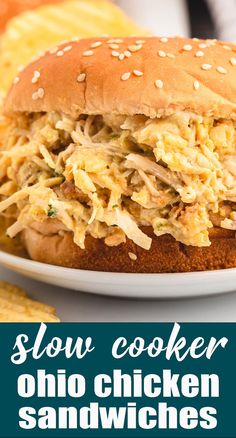 this slow cooker chicken sandwich is so good it's ready to be eaten