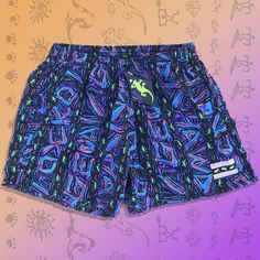 Multiple Colors and Patterns for Multiplied Stoke Hand Drawn OG 90s Pattern Perfect for the Beach, Hot Tub, Festival, Wake Park, Hiking etc.... 100% Nylon 100% Fun Mesh Liner Board Shorts/Trunks, Great for the water Rave Style Summer Streetwear Bottoms, Summer Streetwear Bottoms With Moisture-wicking, Moisture-wicking Bottoms For Summer Streetwear, Casual Multicolor Swim Trunks With Elastic Waistband, Casual Multicolor Graphic Print Swimwear, Casual Purple Swimwear, Casual Blue Swimwear With Graphic Print, Stretch Swim Trunks For Streetwear In Summer, Sporty Graphic Print Summer Bottoms