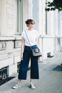 Culotte Style, Pijamas Women, Denim Culottes, Looks Jeans, Coach Outlet, Coach Bag, Basic Outfits