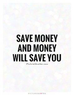 the words save money and money will save you on a white background with black dots