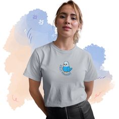 Silly parakeet T-Shirt, blue parakeet shirt, blue budgie T shirt, budgie mom shirt, budgie mom Tee, parakeet mom gift, bird merch Bird short sleeve t-shirt with crew neckline ❤️Get your hands on some of the most unique and funniest bird merch around! Our new line of silly parrot shorts and funny parrot mom tee makes a perfect gift for any birb meme enthusiast. Constructed from 100% cotton, this lightweight fabric ensures maximum comfort and breathability. Show off your love for birds with these Blue Short Sleeve T-shirt For Gift, Blue Short Sleeve Tops For Gift, Casual Blue T-shirt As Gift, Casual T-shirt With Custom Print For Gifts, Casual Blue Shirt For Gift, Casual Blue Shirt As A Gift, Blue Budgie, Blue Parakeet, Funny Parrots