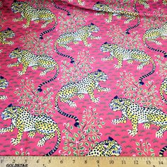 Vibrant Yellow Leopards and Foliage Print Nylon Spandex Fabric! Featuring playful leopards set against a bold hot pink background, this fabric is not only eye-catching but also incredibly versatile. With a luxurious 4-way stretch and opaque finish, it's perfect for swimwear, apparel, and more. Fabric Specs: Composition: Nylon Spandex Width: 58/60 inches 4-way stretch for comfort and flexibility Opaque - ideal for swimwear and activewear Note: Colors may vary slightly in person due to lighting an Hot Pink Background, Foliage Print, 4 Directions, Leopard Fabric, Leopards, Pink Background, Spandex Fabric, Hot Pink, Animal Print