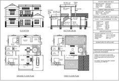 three story house plans with floor plans and measurements