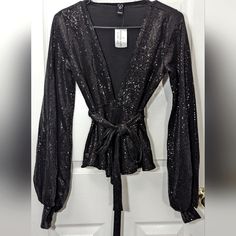 Nwt Windsor Black Sequence Party Blouse Perfect Condition, Never Worn Size - Small Glamorous Blouse For Date Night And Party Season, Fitted V-neck Top For Party, Chic Blouse For Date Night And Party Season, Glamorous Holiday Tops For Date Night, Elegant Spring Club Blouse, Elegant Club Blouse For Spring, Fitted V-neck Party Top, Sequined Tops For Date Night And Party Season, Fitted Blouse For Fall Night Out