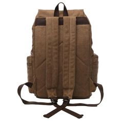 Men's Vintage Large Canvas Backpack — More than a backpack Casual Rectangular Backpack For Adventure, Cotton Canvas Bag In Khaki For School, Khaki Cotton Canvas Bag For School, Large Capacity Canvas Bag For Travel And School, Brown Canvas Backpack For School, Brown School Backpack Canvas Bag, Casual Outdoor Backpack With Pockets, Rectangular Canvas Outdoor Backpack, Canvas Bags For Back To School And Outdoor Activities