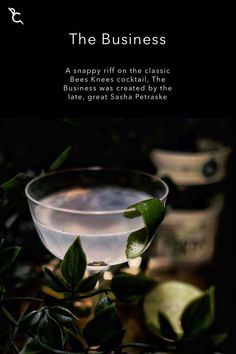 A snappy riff on the classic Bees Knees cocktail, The Business was created by the late, great Sasha Petraske Dark Cafe, Club Cocktails, Bees Knees Cocktail, Cocktail Inspiration, Hosting Parties, Colorful Cocktails, Cafe Aesthetic