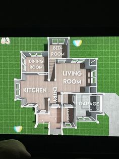 a computer screen showing the floor plan for a house with three rooms and two bathrooms