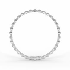 Introducing our exquisite Diamond Tennis Bracelet, a radiant embodiment of timeless elegance and sophistication. This bracelet is a harmonious fusion of classic design and brilliant craftsmanship, meticulously created to adorn your wrist with captivating beauty. At the heart of this stunning piece are scintillating diamonds, each expertly selected for its exceptional quality and dazzling brilliance. These diamonds are meticulously set in a continuous, unbroken line, showcasing their fire and spa White Gold Diamond Cut Bracelet For Anniversary, White Gold Round Band Bracelet For Anniversary, White Gold Round Band Bracelets For Anniversary, Dazzling Round Diamond Cut Bracelets, Anniversary Fine Jewelry Diamond White Bracelet, White Gold Brilliant Cut Bangle Jewelry, Anniversary Fine Jewelry Bracelet In Diamond White, Fine Jewelry Diamond White Round Bracelets, Dazzling Diamond Cut Round Bracelets