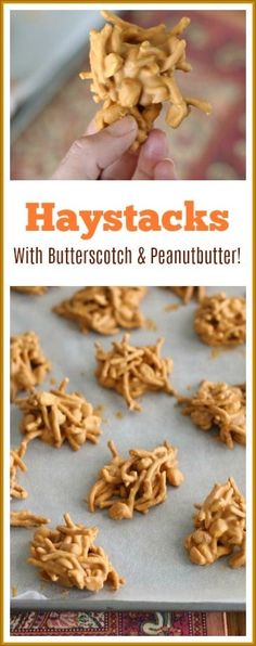 the cover of haystacks with butterscotch and peanut butter