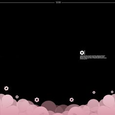 an abstract black and pink background with white flowers on the bottom right corner, in front of a dark sky