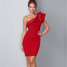 Venus Provides Herve Leger Bandage Style For A Fraction Of The Price! I Love Venus Quality And Designs! New In Packaging, Elegant Perfection! Red Fitted Mini Dress With Ruffles, Fitted Red Midi Dress With Ruffles, Red Fitted Midi Dress With Ruffles, Red Mini Ruffle Dress, Fitted Red Bodycon Dress With Ruffles, Red Fitted Bodycon Dress With Ruffles, Flirty Red Ruffle Dress For Party, Flirty Red Ruffle Party Dress, Red Ruffle Evening Dress For Summer