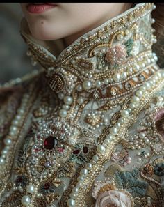 Intricate Embroidery, Couture Bead Embroidery, Beaded Clothing Embroidery Fashion Details, Hand Beading Embroidery Haute Couture, Luxury Beaded Embroidered Festive Fabric, Luxury Beaded Gold Embroidered Fabric, Fairytale Fashion