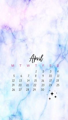 a desktop calendar with the word april on it