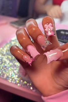 2000s Nails, Freestyle Nails, White Acrylic Nails, Exotic Nails, Acrylic Nails Coffin Pink, Long Square Acrylic Nails