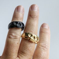 First Born Skull Ring - Peterson MADE Hug Rings, Love Knot Ring, Long Statement Necklace, Gold Skull, Unique Finds, Skull Hand, Bronze Ring, Hand Ring, Wax Casting