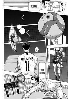 an image of a volleyball game being played in black and white, with the ball flying over the net