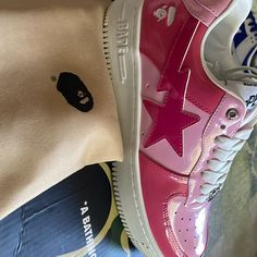 Brand New Bape Pink Bapestas, Bape Shoes, Stuart Weitzman Wedges, Jessica Simpson Sandals, Madden Girl Boots, Black Oxford Shoes, Criss Cross Sandals, Suede Slides, Black Oxfords