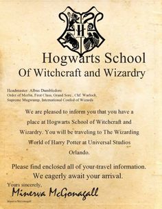 the hogwarts school of witchcraft and wizardry sign