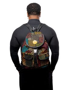 ANKARA BACK-PACK. Whether you're seeking a leisure bag or a daily hardy everyday use back-pack this is it ! Handmade in Kenya from Ankara / Dashiki Cloth overlay on tough, hardy canvas fabric, it has two outside pockets and one zipper pocket inside. The top has a plastic buckle fastener and a drawstring to keep the items in the bag secure. A definite wardrobe must have! Overview: -  Handmade item.  Primary color:yellow Materials: Canvas Fabric, Ankara cloth, Metalic zip enclosure Length: - 12"inches Height:- 16" inches width:- 6" inches Casual Multicolor Leather Backpack For School, Casual Multicolor Leather Backpack For Daily Use, Casual Multicolor Leather Backpack, Monkey Bags, Monkey Bag, Secondary Colors, In The Bag, Backpack Bag, Backpack Purse