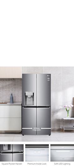 an image of a kitchen setting with refrigerators and cabinets in different stages of construction