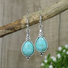 Questions Please Leave A Comment Silver Casual Summer Earrings, Casual Silver Summer Earrings, Casual Silver Earrings For Summer, Casual Turquoise Dangle Earrings, Casual Blue Earrings For Summer, Casual Blue Summer Earrings, Casual Turquoise Earrings For Summer, Grey Pearl Earrings, Boho Chic Earrings