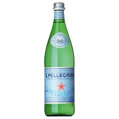 a bottle of sparkling water on a white background