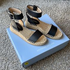 Bought These Sandals For An Outfit I Thought I Might Wear, Now They’re Just Sitting In My Closet. Never Worn, Super Cute, Black Size 6.5. Black Flat Espadrilles With Cushioned Footbed, Black Platform Espadrilles With Closed Toe, Black Closed Toe Platform Espadrilles, Black Ankle Strap Espadrilles, Black Espadrille Sandals With Cushioned Footbed, Black Platform Espadrilles With Round Toe, Black Open Toe Espadrilles With Woven Sole, Black Espadrille Ankle Strap Sandals, Black Ankle Strap Espadrille Sandals