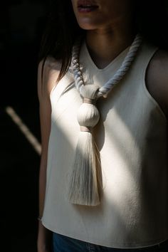 Bruja Necklace - Natural – Nomad Chic Witch Necklace, Mayan Culture, African Jewelry, Small Details, Small Detail, Girls Best Friend, Cotton Thread, Handmade Necklaces, Tassel Necklace