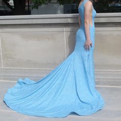 One Shoulder, Light Blue With Silver Sparkle. Paid Extra For Under Bustle. Very Beautiful Light Blue Prom, Light Blue Prom Dress, Prom Dress Color, Blue Prom Dress, Jovani Dresses, Silver Sparkle, Prom Dresses Blue, Prom Dress, Colorful Dresses