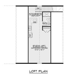 the floor plan for an apartment with loft plans