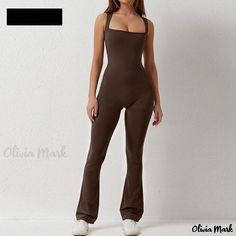 Olivia Mark - Baoshun Seamless High Neck Sleeveless Flare Pants Yoga Jumpsuit Casual Yoga Bodysuit Casual Sleeveless Yoga Jumpsuits And Rompers, High Stretch One-piece Jumpsuits And Rompers, High Stretch Sleeveless Bodysuit For Loungewear, Solid Sleeveless Bodysuit For Yoga, High Stretch Casual Jumpsuits And Rompers For Yoga, Strapless Sleeveless Stretch Jumpsuit In Solid Color, Spring Sleeveless Gym Bodysuit, Sleeveless Jumpsuits And Rompers For Yoga In Spring, Solid Color Jumpsuits And Rompers For Gym In Summer