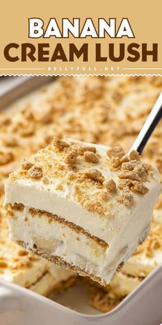 Reminiscent of Banana Cream Pie, but easier, this no-bake Banana Cream Lush uses Graham cracker sheets as the base instead of a crust, a creamy filling, and sliced bananas. You only need a few minutes for assembly and there’s no oven needed – the hardest part is just waiting for it to chill! It’s a great make-ahead dessert and perfect for get togethers. Bake Banana, Make Ahead Desserts, Banana Cream Pie, Baked Banana, Banana Cream, Graham Cracker, Graham Crackers, Bananas, Family Meals