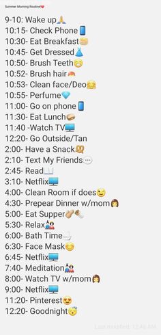 Summer Daily Routine For Teens, Summer Routine For Teens, Kids Schedule