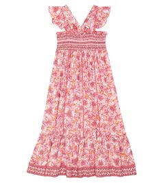 Summer vacations are made easy with the Cindy dress from Poupette St Barth Kids. Printed with dreamy florals, it's accented with tonal embroidery and features ruffled shoulder straps and smocking at the top. Ruffle Sleeve Dress With Smocked Back For Garden Party, Flutter Sleeve Dresses With Smocked Back For Garden Party, Garden Party Dress With Smocked Back And Flutter Sleeves, Spring Dresses With Smocked Bodice And Ruffle Sleeves, Spring Dress With Smocked Back And Ruffle Sleeves, Feminine Smocked Dress With Flutter Sleeve, Spring Dresses With Ruffled Straps, Flutter Sleeve Dress With Smocked Bodice For Garden Party, Spring Smocked Dress With Ruffles For Garden Party