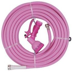 the pink hose is connected to an extension cord