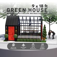 the green house is designed to look like it's being built