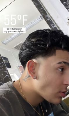 Mens Curly Hair Slicked Back, Taper Fade Slick Back Hair, Blesiv Haircut, Mid Burst Taper, Slick Back With Fade, High Taper Middle Part, Slicked Back Taper Fade, Low Taper Fade Slick Back, Short Slick Back Hair Men