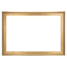 an empty gold frame on a white background with clipping for text or image photo