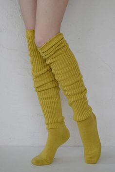 Female leg wearing TABBISOCKS brand Scrunchy Over the Knee Socks Scrunchy Socks, Boots Socks, Wool Blend Socks, Japan Crafts, Nara Japan, Sock Lovers, Slouch Socks, Sheer Socks, Over The Knee Socks