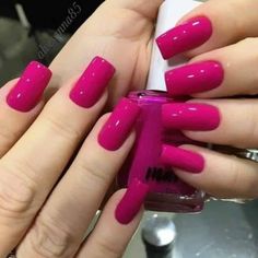 Magenta Nails, Dark Pink Nails, Pink Nail Polish, Pink Nail, Hot Nails, Best Acrylic Nails, Square Nails, Gorgeous Nails