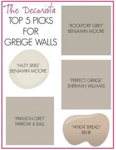 the top 5 picks for greige walls