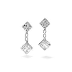 For Sale on 1stDibs - Earrings in 18kt white gold set with 30 baguette cut diamonds 1.03 cts and 166 diamonds 1.15 cts Timeless Baguette Diamond Earrings For Formal Occasions, Timeless Formal Baguette Diamond Earrings, Luxury Platinum Diamond Earrings With Baguette Diamonds, Luxury Platinum Baguette Diamond Earrings, White Gold Baguette Diamond Earrings For Formal Occasions, Formal Diamond White Earrings With Baguette Diamonds, Timeless Diamond White Baguette Diamond Earrings, Silver Emerald-cut Baguette Diamond Earrings, Timeless White Gold Diamond Earrings With Baguette Cut