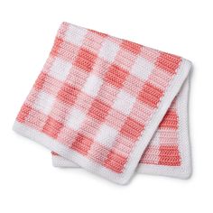 two red and white checkered dishcloths