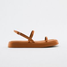 Flat Chunky Sandals Zara Open Toe Sandals With Heel Strap, Zara Open Toe Slingback Sandals For Summer, Zara Ankle Strap Sandals For Beach, Zara Flat Leather Sandals, Zara Ankle Strap Sandals For Vacation, Zara Leather Ankle Strap Slingback Sandals, Chic Double Strap Sandals For Beach, Zara Leather Sandals With Single Toe Strap, Zara Open Toe Slingback Sandals With Heel Strap