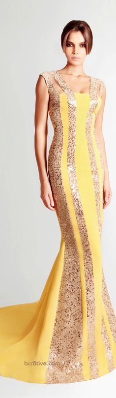 Georges Hobeika Spring Summer 2013 Ready to Wear Signature Collection Designer Evening Gowns, Georges Hobeika, Gowns Of Elegance, Yellow Fashion, Mellow Yellow, Gorgeous Gowns, Beautiful Gowns, Coco Chanel, Stunning Dresses