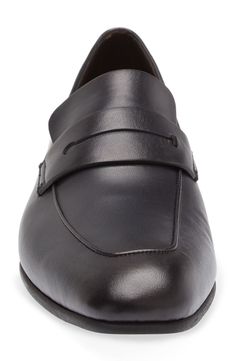 Named for the buttonholes in finely tailored menswear, this iconic leather loafer from the Italian label features a clean, classic silhouette. Leather upper, lining and sole Made in Italy Men's Designer Shoes Modern Calf Leather Loafers For Semi-formal Occasions, Modern Formal Loafers With Leather Sole, Modern Slip-on Moccasins For Formal Occasions, Modern Slip-on Moccasins For Formal Wear, Modern Formal Slip-on Moccasins, Formal Modern Slip-on Moccasins, Classic Leather Shoes With Removable Insole For Office, Classic Leather Office Shoes With Removable Insole, Modern Formal Moccasins With Almond Toe