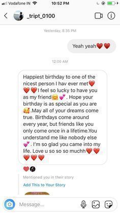 two texts that are being shared to someone on their cell phone, with the text happy birthday