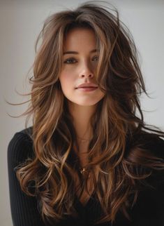 Side Bangs, Long Wavy Hair, Brown Hair, Long Hair, Bangs, A Woman, Hairstyles, Hair