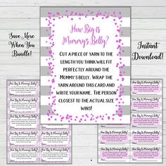 the printable baby shower game is shown